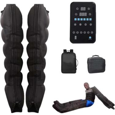 Imagem de Massageador De Pressão De Ar Elétrico Massageador De Pressão De Ar De Perna Para Função De Temporização De Ciclo Botas De Recuperação Máquina De Massagem Linfática, Black(6 Cavity), M