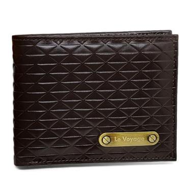 Imagem de Carteira Masculina De Couro Slim Para Cartões Cnh Cédulas - Le Voyage,