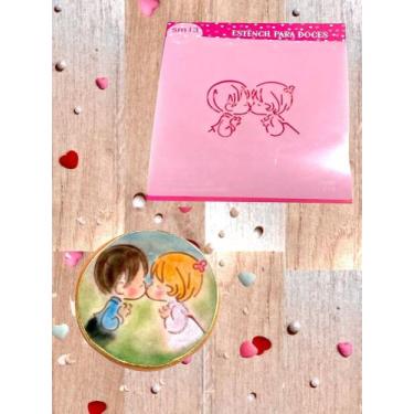 Imagem de SM13 Estêncil namorados para confeitaria e artesanato. - confeitaria d