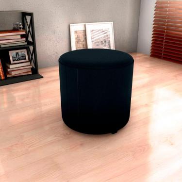 Imagem de Puff Banqueta Redondo Luxo Copenhage Matrix Veludo Preto