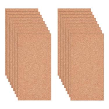 Imagem de OLYCRAFT 10 quadros de avisos retangulares 30 x 15 cm, placa de cortiça de madeira não autoadesiva, 0,20 cm de espessura, retangular, isolamento de cortiça, folhas para porta-copos para decoração de