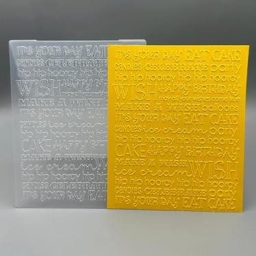 Imagem de Modelo de pasta de plástico 3D para banquete de aniversário, textura de texto, tamanho A6, para fazer cartões, faça você mesmo, scrapbook, papel, artesanato, artesanato, scrapbook, artes, decoração