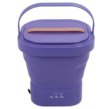 Imagem de Luocute Máquina de Lavar Dobrável, Mini Lavadora Portátil Com Secadora de Giro para Viagens de Camping de Apartamento de Roupas de Roupa de Baixo (PURPLE)