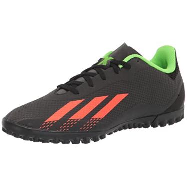 Imagem de adidas Tênis de futebol unissex adulto X Speedportal.4 Turf, Preto/vermelho solar/verde solar, 13.5 Women/12 Men