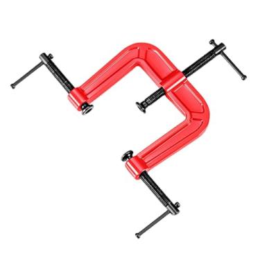 Imagem de Fenteer Grampo G para marcenaria com cabeça tripla de 2 polegadas, 4,1 x 4,7 x 0,4 polegadas, multiuso com acessórios de parafuso de 9 mm de diâmetro,