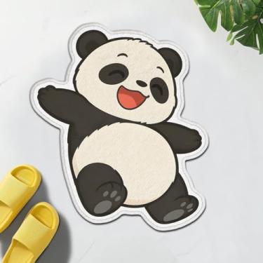 Imagem de TRYYN Tapete de banheiro fofo de panda, desenho animado, tapete antiderrapante, tapetes macios e absorventes, tapetes para decoração de crianças, meninas, meninos, banheiro, quarto, banheira