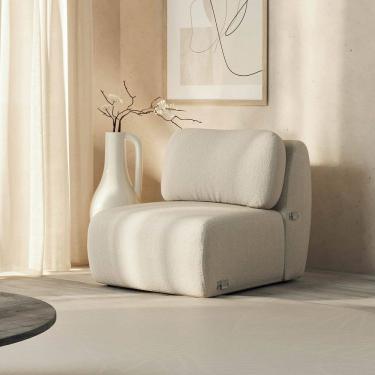 Imagem de Sofá Modular 80cm sem Braço Orla Cabecasa Madeiramadeira Espuma do Mar