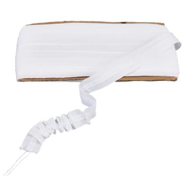 Imagem de GORGECRAFT Cortina branca de 32,8 metros fitas estreitas de 2,5 cm de largura poliéster estilo britânico plissado cordão plissado cortinas de forro de cinto fita para projetos de decoração de casa