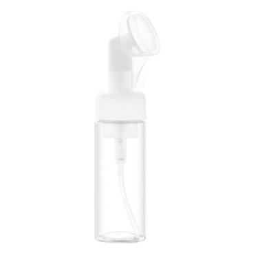 Imagem de Pump Espumador Escova Silicone Integrada – Frasco Reutilizável para Sabonete Facial e Cuidados com a Pele