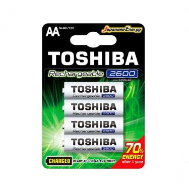 Imagem de Pilha Recarregável Aa 1,2v 2600mah Cartela Com 4 Unid Toshiba