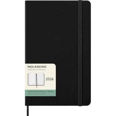 Imagem de Moleskine Classic 12 Month 2026 Weekly Planner, Hard Cover, Large (5" x 8.25"), Black, 144 pages