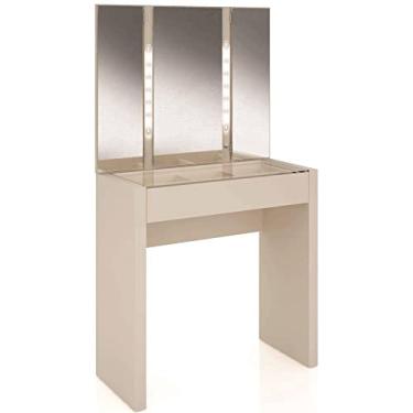 Imagem de Penteadeira reta c/Espelho e LED Off White TW130L - Dalla Costa