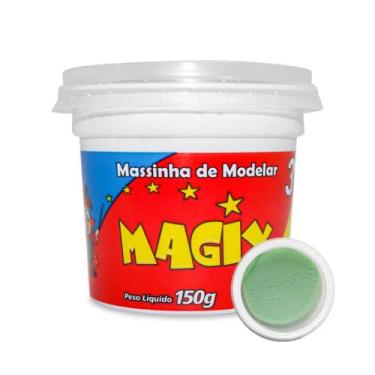 Imagem de Pote Massinha De Modelar Infantil Escolar Atoxica Magix 150g, Verde