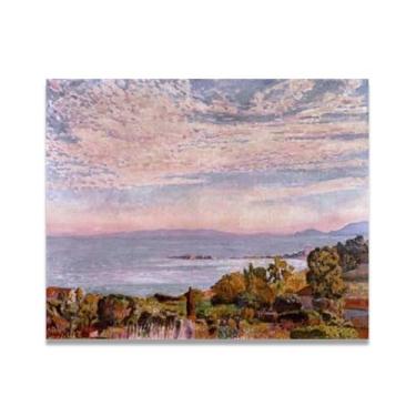 Imagem de Pink CloudsThéo van Rysselberghe: Impressão em tela neoimpressionista belga chave 60 x 72 cm sem moldura