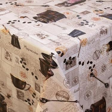 Imagem de Toalha De Mesa Plastica Termica Impermeavel Para Lugares Protecao E Decoracao(Café,8 cadeiras 2,50x1,40)