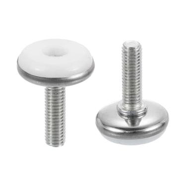 Imagem de DTGN M8 x 25 x 28 mm (DxLxOD) Pés niveladores deslizantes para móveis - Pacote com 12 - Bom para móveis - Niveladores de móveis com rosca ajustável - Prata