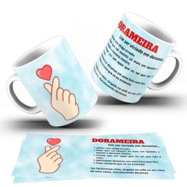 Imagem de Caneca Dorama Coreano  Caneca de Porcelana 325ml Branca  Presente Geek