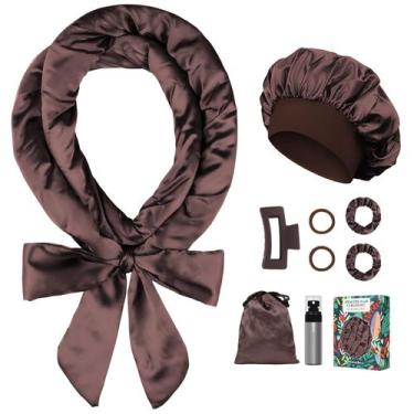 Imagem de Modeladores de cabelo noturnos Gwabee Satin Heatless Curls para dormir
