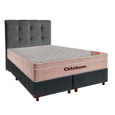 Imagem de Kit Cabeceira + Cama Box  + Colchão Queen Molas Ensacadas Airtech Ortobom
