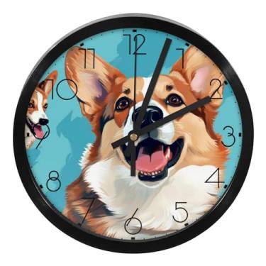 Imagem de LILINWAN Relógio de parede 24 cm sem tique-taque silencioso operado por bateria relógio de parede redondo moderno estilo simples decoração relógio para escritório/escola/quarto/sala de estar