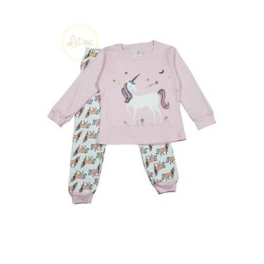 Imagem de Pijamas Girl Cotton V002 de manga comprida rosa 3-8 anos - Lightbek Of