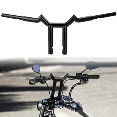 Imagem de Wsays 10 Inch T-Bars Handlebar Sharp Compatible with Harley Sportster 883 1200 Softail Dyna Touring Road King 1996-2024, Gloss Black