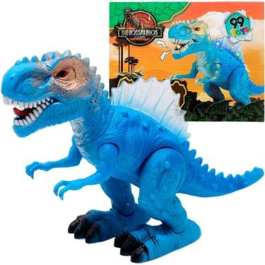Imagem de Brinquedo Tiranossauro Rex Dino Com Luz Led Sons Movimentos Azul