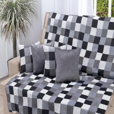 Imagem de Xale Manta Jacquard Decorativo Protetor Para Sofá E Cama 1,35m Tecido 