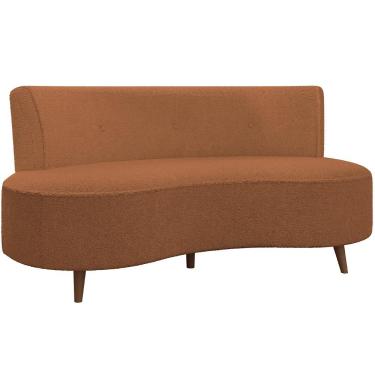 Imagem de Sofá Chaise Living 2 Lugares 160cm para Sala Istambul K01 Bouclê Mostarda - Lyam Decor