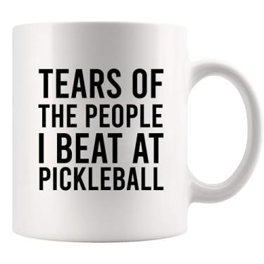 Imagem de Tears of the People I Beat Pickleball Gifts Jogador Esportivo Pai Mãe Tio Namorado Namorada Treinador Presentes Caneca de Café Cerâmica Novidade Drinkware 325 ml