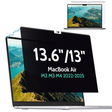 Imagem de Tela de privacidade magnética para MacBook Air 13,6/13 polegadas (2022-2025, M2, M3, M4), filtro de luz azul antirreflexo removível para laptop Mac 13,6 polegadas protetor de filtro de privacidade