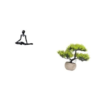Imagem de Fenteer Estátua de Bonsai Criativa E Abstrata, Estatueta Decorativa, Escultura única de Planta Falsa, Ornamento de Mesa para Entrada, Quarto, Presente de Inau