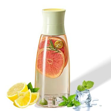 Imagem de Frasco de vidro de 600 ml com tampa rosqueada e filtro embutido, vidro espesso, vedação tripla, ideal para chá de frutas frias, vinho, chá de leite, vitaminas e bebidas (leve)