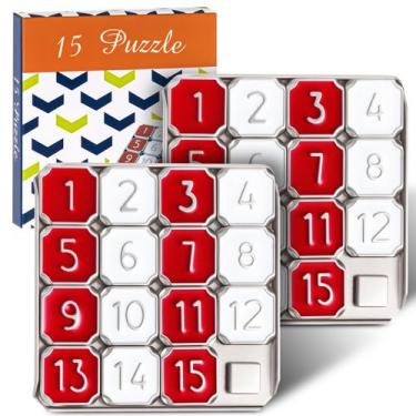 Imagem de Quebra-cabeça deslizante Number VioraWhite 15 Puzzle Metal, 2 peças