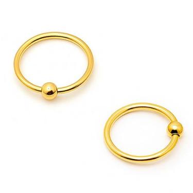 Imagem de Piercing Captive Aço Cirúrgico Dourado PVD - M2 Piercing, 12mm