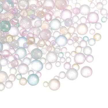 Imagem de Generic 10 contas de bolhas de resina, 100 g de vidro iridescente de 1 a 3 mm sem furos para bricolagem de silicone para fazer joias, séries de cores claras