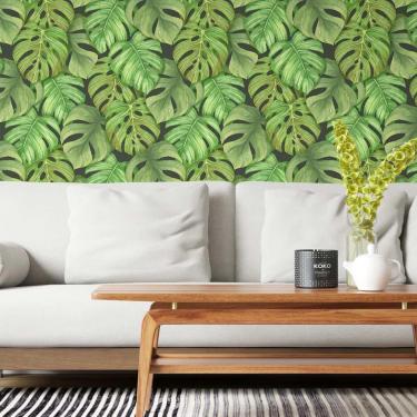 Imagem de Papel De Parede Adesivo Folhas Verdes N03092 0,58X3,00M