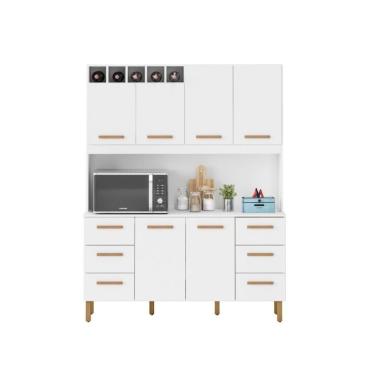 Imagem de Armário De Cozinha Lívia 1,57m Com 6 Portas Branco