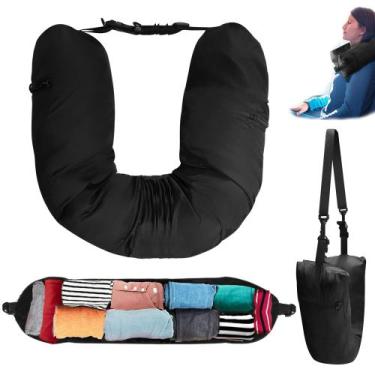 Imagem de Almofada de viagem KEUYE Almofada de pescoço recheável com bolso para 
