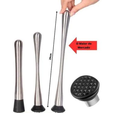 Imagem de 2X Socador Caipirinha Drink Amassador Macerador Grande 29Cm