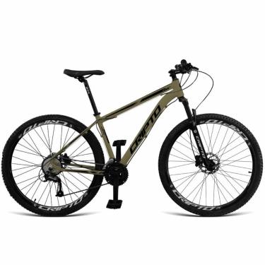 Imagem de Bicicleta Aro 29 Cripto 24 Marchas Freios Disco E Suspensão - Verde Militar-preto - 21"