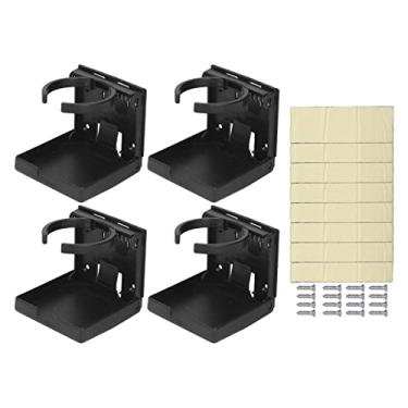 Imagem de Estink Porta-copo Dobrável Portador de Bebida Ajustável Suporte de Bebida Dobrável Com Design Retrátil de 60-100 Mm para Cadeira de Rodas de Iate de Barco de Barco (BLACK)