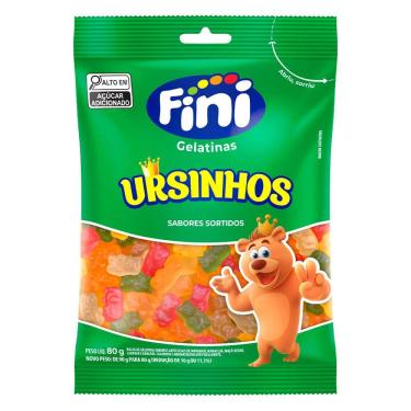 Imagem de Bala Fini de Gelatina Ursinhos Embalagens com 80g