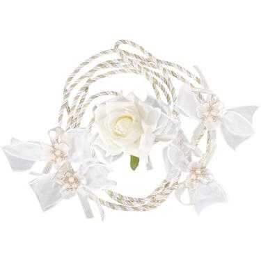 Imagem de Corda de laço de casamento branca, Lazo para Boda Laço delicado para cerimônia de casamento católica, cordão de união de handfasting Lazo De Boda México, suprimentos de decoração de presente de noiva
