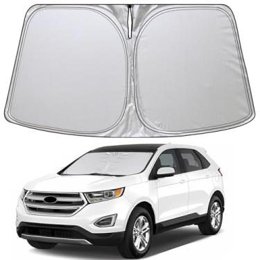 Imagem de Guarda-sol dobrável WODSTA cobertura total pára-brisas compatível com Ford Edge 2015-2024 4 camadas espessadas viseira de janela 240T poliéster para-brisa para-sol