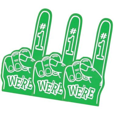 Imagem de Wonafa 3 peças de dedo de espuma gigante 45,7 cm Somos o número 1 dedos de espuma de espuma, dedos de espuma de líder de torcida para esportes torcer atletismo eventos esportivos locais jogos (3,