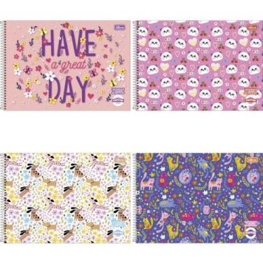 Imagem de Caderno Desenho Milimetrado Espiral Pepper 80 Folhas Feminino (pacote 