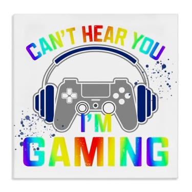 Imagem de Stupell Industries Arte de parede em tela para jogos Rainbow Can't Hear You, design de Kim Allen, 61 x 61 cm