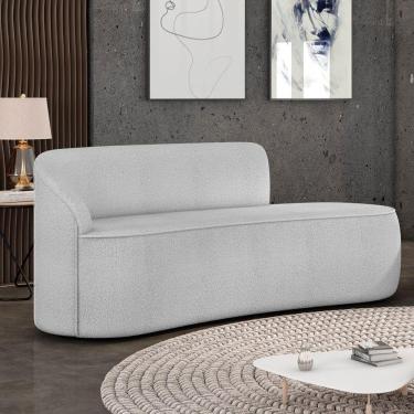 Imagem de Sofá 2 Lugares Orgânico 160cm Morgan Bouclê Cinza