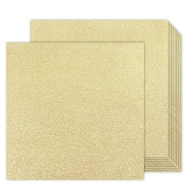 Imagem de Cartolina dourada com glitter, 24 folhas, dupla face, 24 folhas, Goefun champanhe, ouro, sem derramamento, 280 g/m2/45,4 kg, cartolina grossa para círculos, confecção de cartões, projetos de